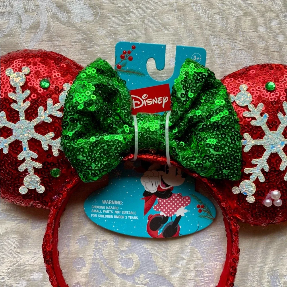 Disney Minnie Mouse Ears Holiday Headband New